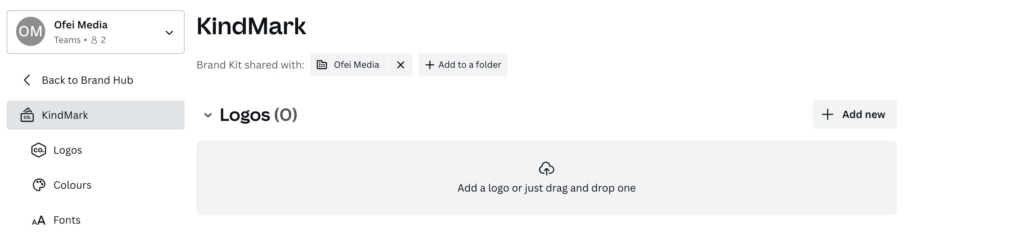 How to upload logos into Brand Hub on Canva.